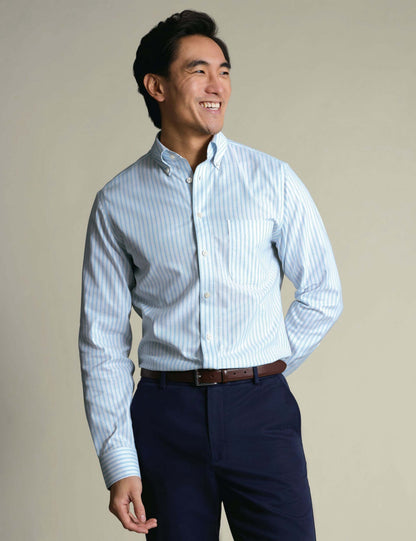 Slim Fit Non Iron Cotton Rich Striped Shirt