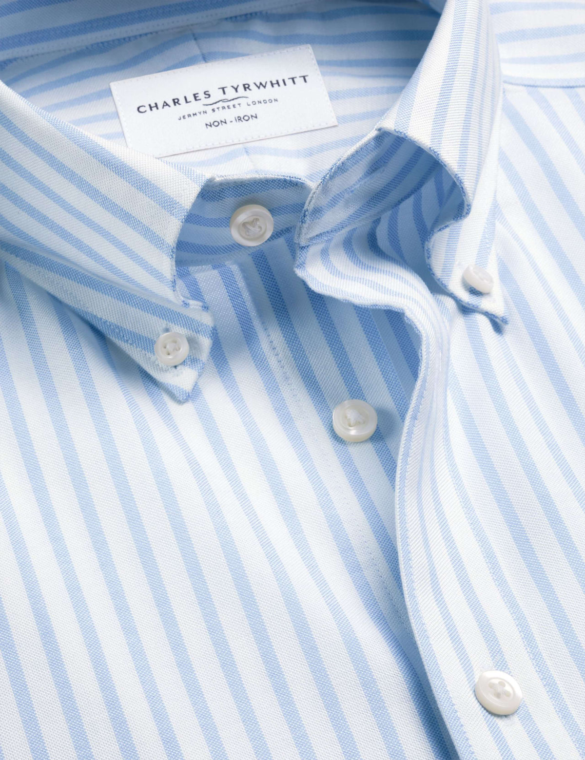 Slim Fit Non Iron Cotton Rich Striped Shirt