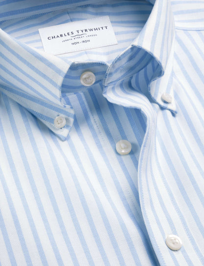 Slim Fit Non Iron Cotton Rich Striped Shirt