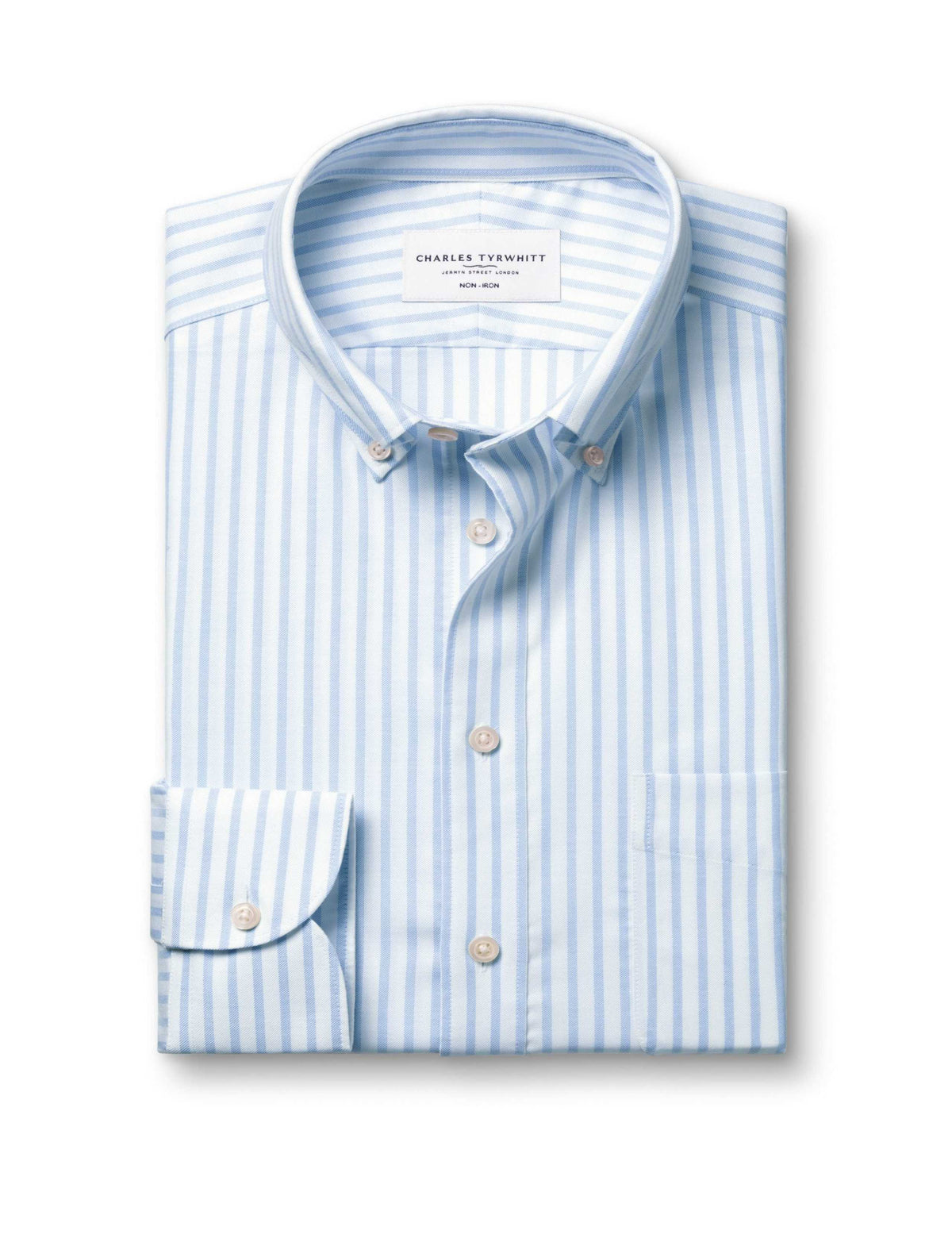 Slim Fit Non Iron Cotton Rich Striped Shirt