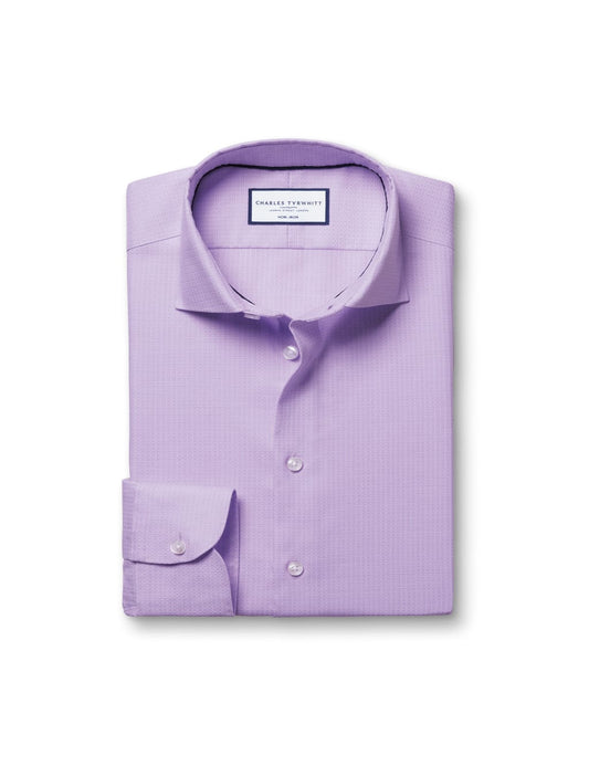 Slim Fit Non Iron Pure Cotton Textured Shirt