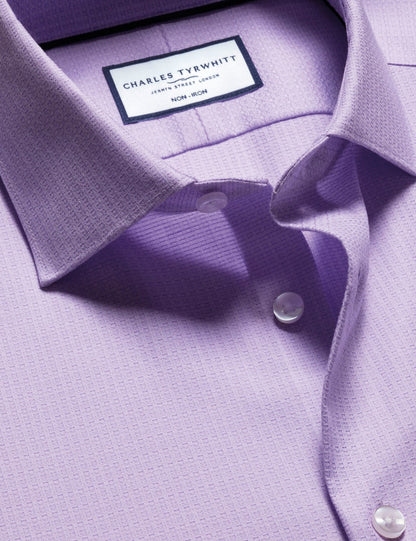 Slim Fit Non Iron Pure Cotton Textured Shirt