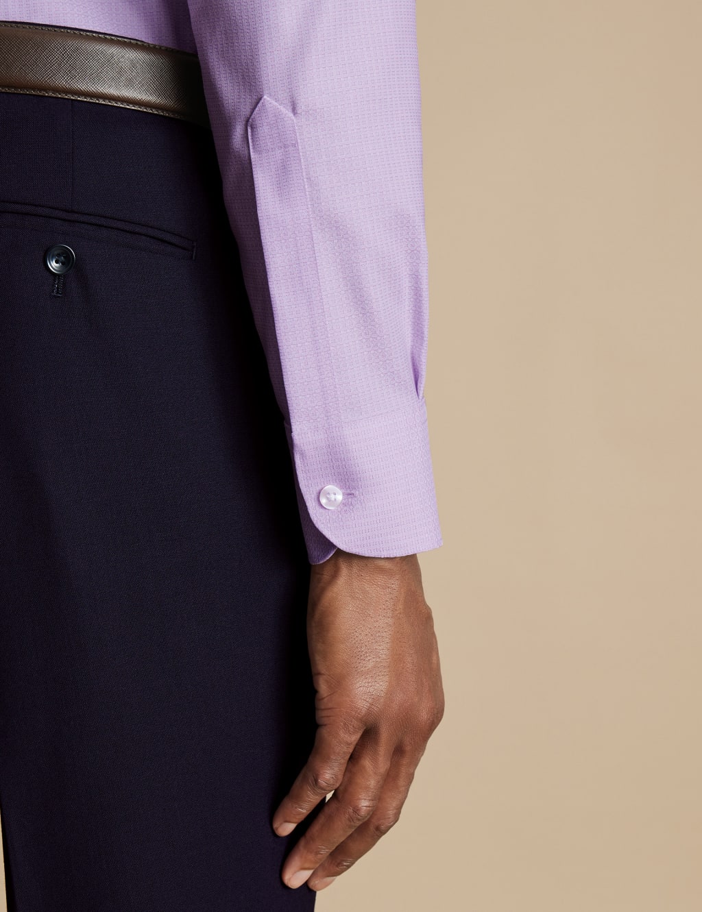 Slim Fit Non Iron Pure Cotton Textured Shirt