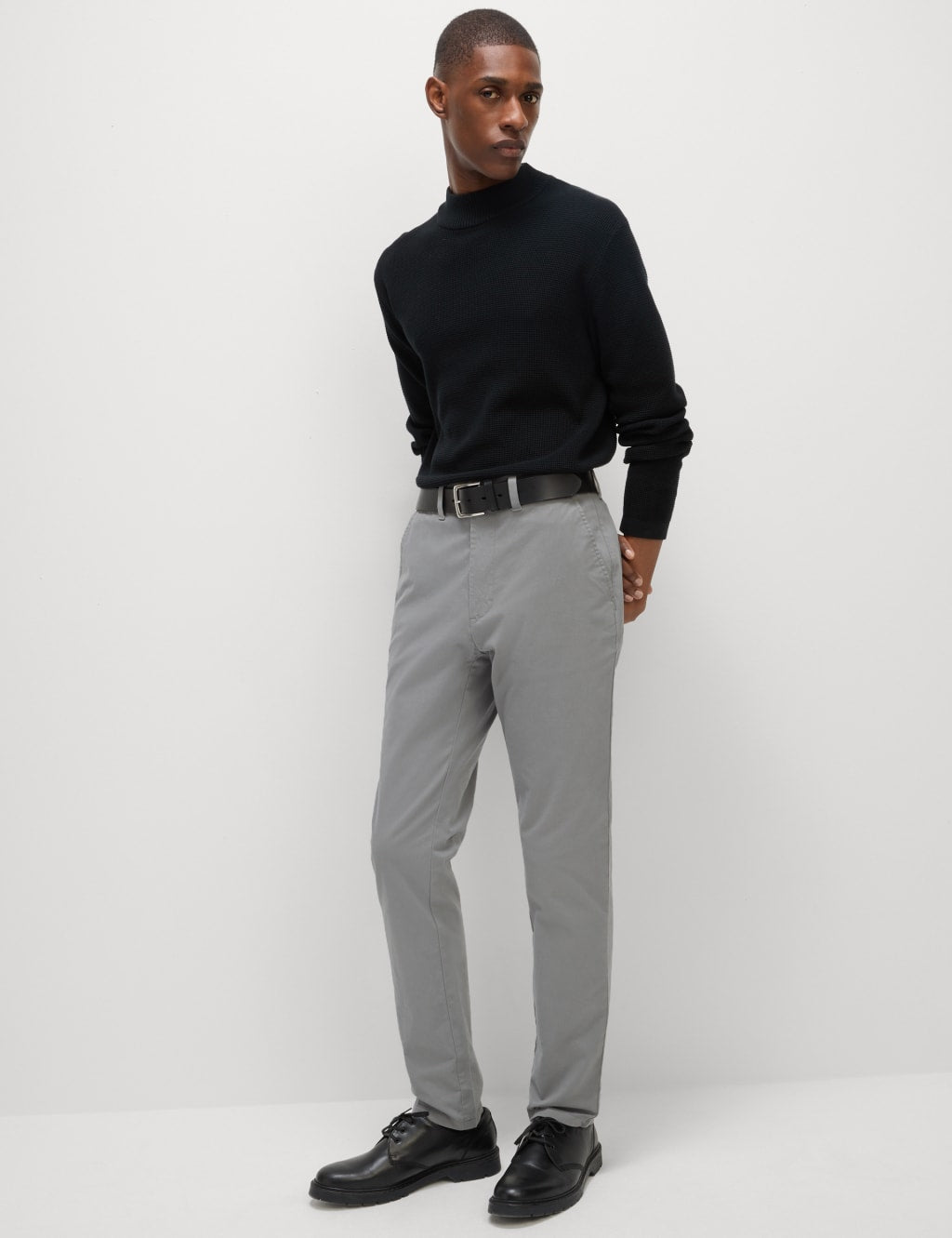 Slim Fit Stretch Chinos Light Grey