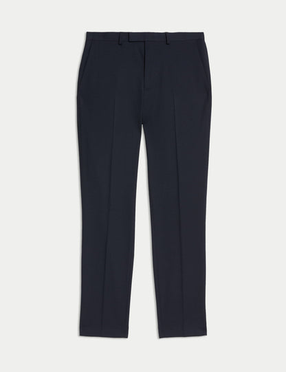 Slim Fit Stretch Suit Trousers Navy