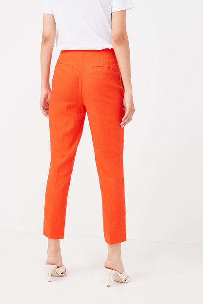 Red Linen Smart Trouser