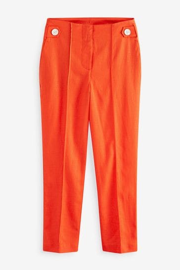 Red Linen Smart Trouser