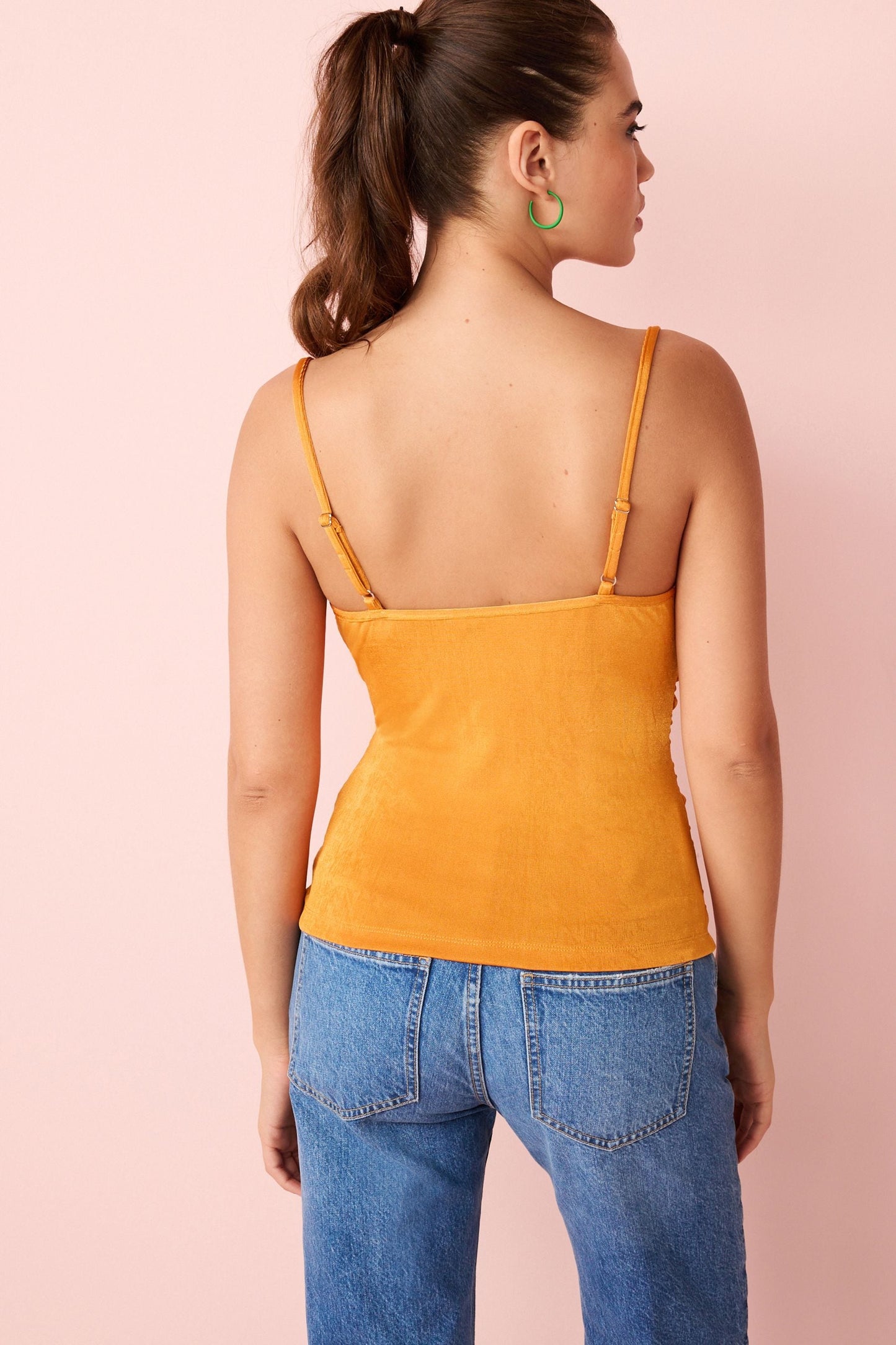 Orange Cowl Neck Cami Top