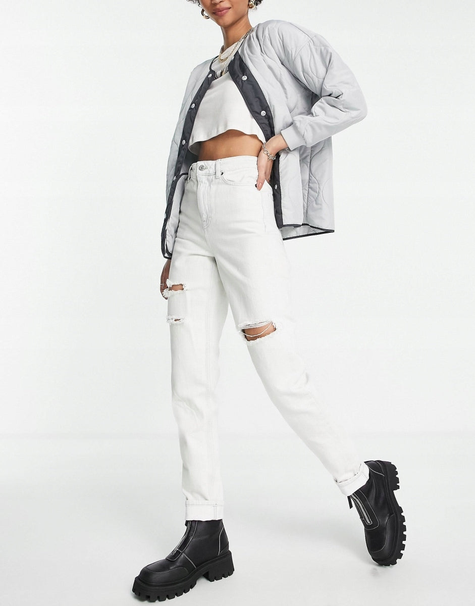 Tall Ripped Mom Jean - Light Blue