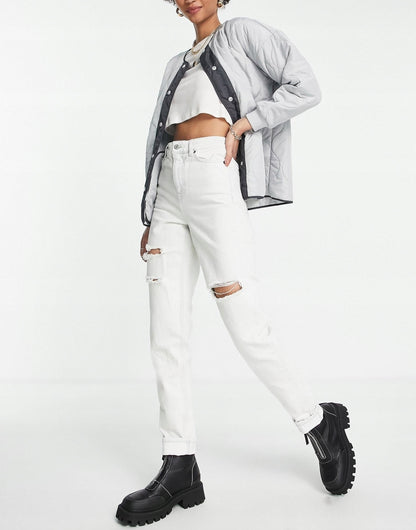 Tall Ripped Mom Jean - Light Blue