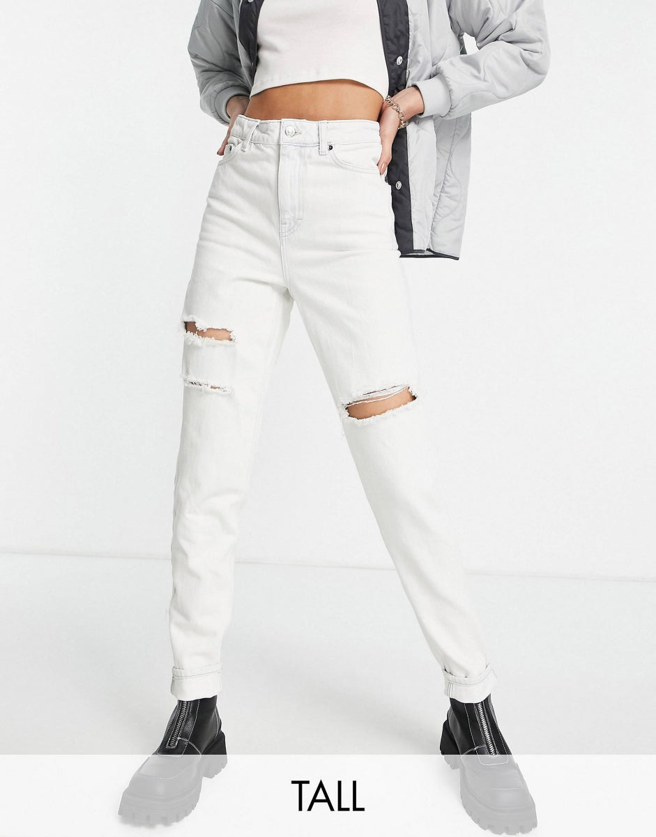 Tall Ripped Mom Jean - Light Blue