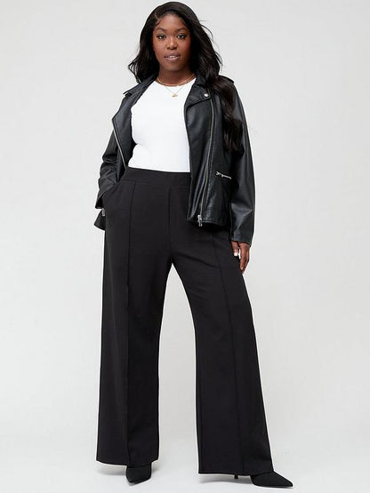The Very Collection Curve Wide Leg Stretch Trouser - Black