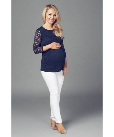 Navy Lace Top