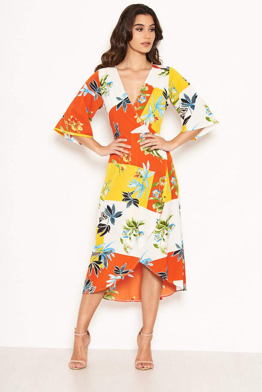 Tropical Printed Midi Dress