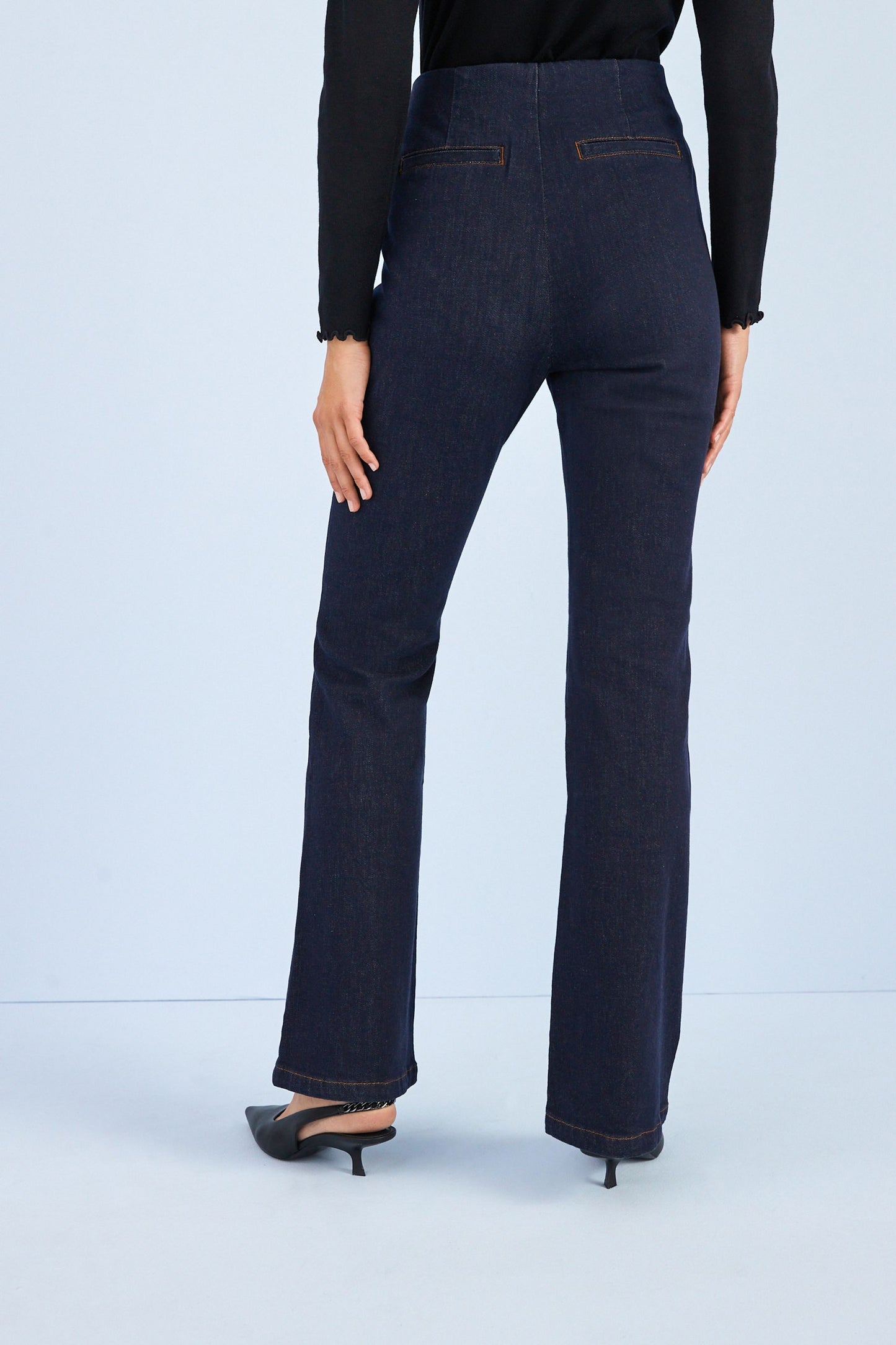 Rinse Blue Flare High Rise Jeans