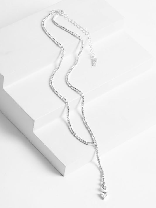 Silver-tone Cupchain Y shape Necklace