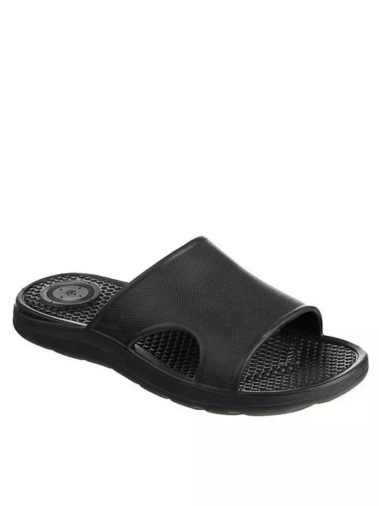 TOTES Mens Solbounce Vented Slide Sandal - Black