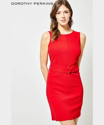 Sleeveless Belted Shift Dress