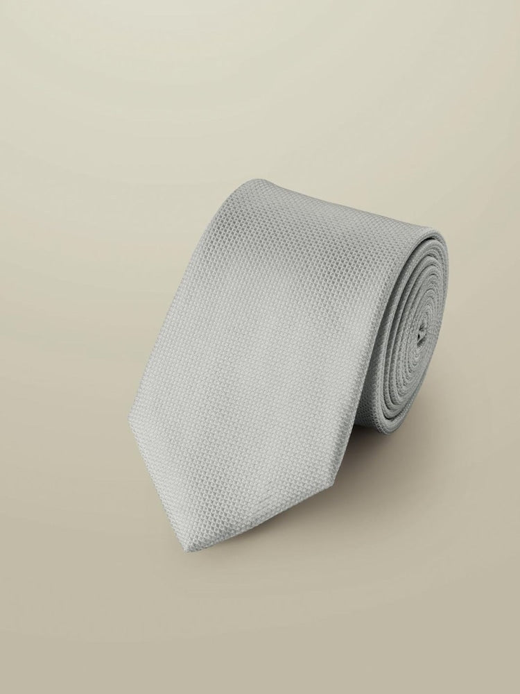 Next Textured Tie - Silver