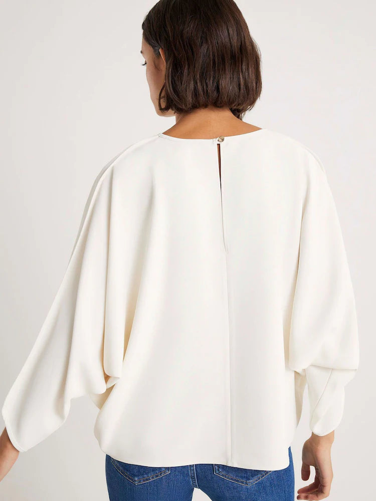 River Island Cream Long Sleeve Batwing T-Shirt