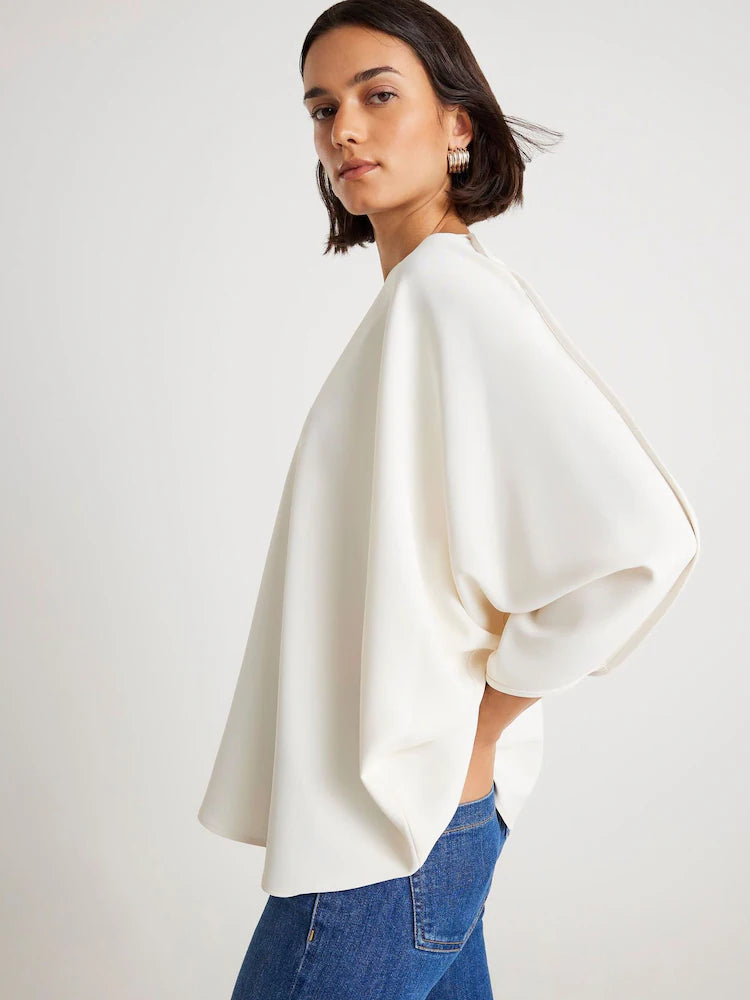 River Island Cream Long Sleeve Batwing T-Shirt