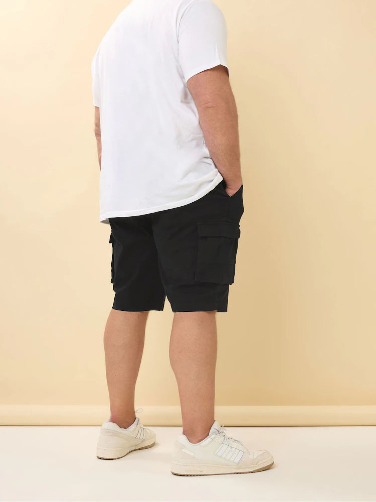 Big&Tall Black Stretch Cargo Shorts