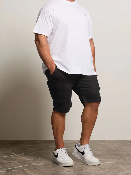 Big&Tall Black Stretch Cargo Shorts