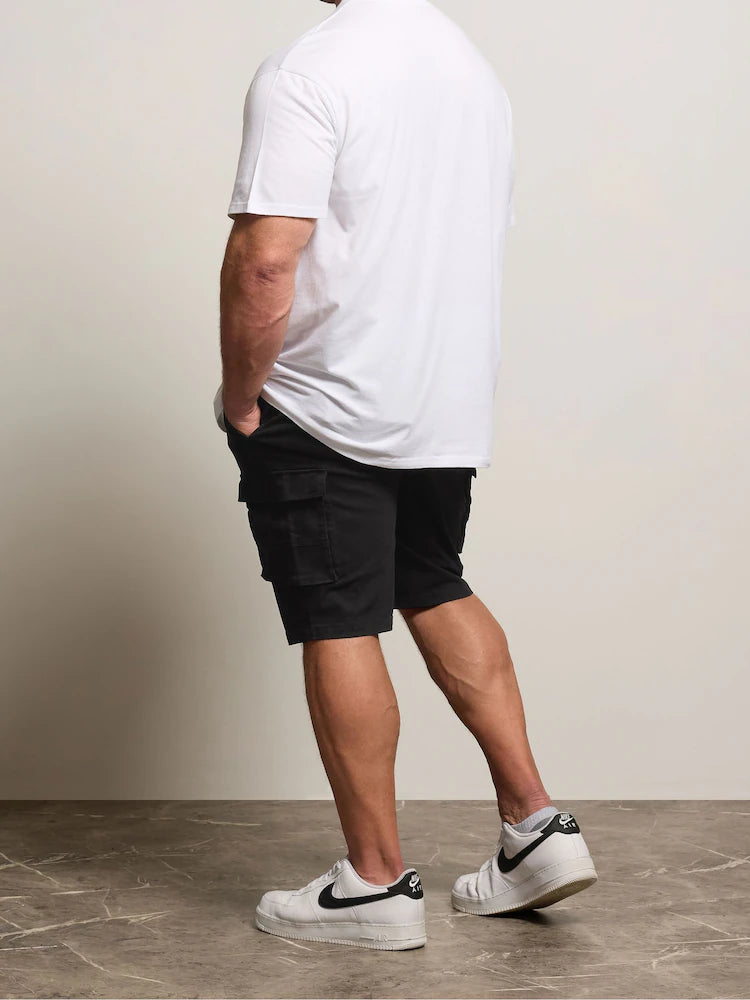 Big&Tall Black Stretch Cargo Shorts