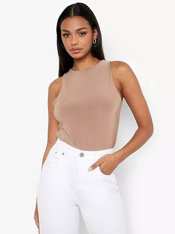 Double Layer Bodysuit Camel