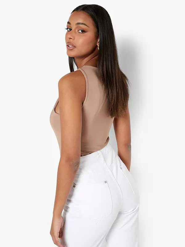 Double Layer Bodysuit Camel