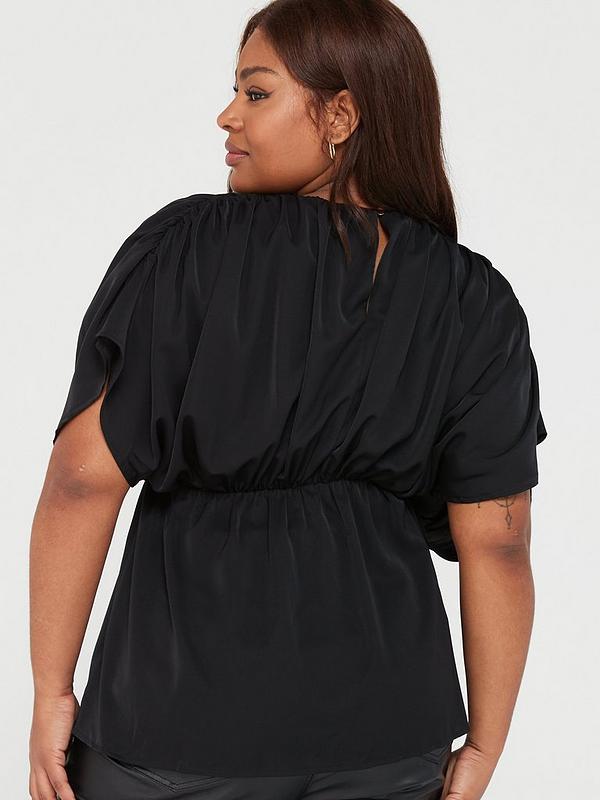 Black Batwing Sleeve Top