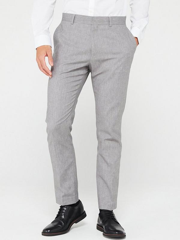 Very Man Textured Suit Trouser - Grey