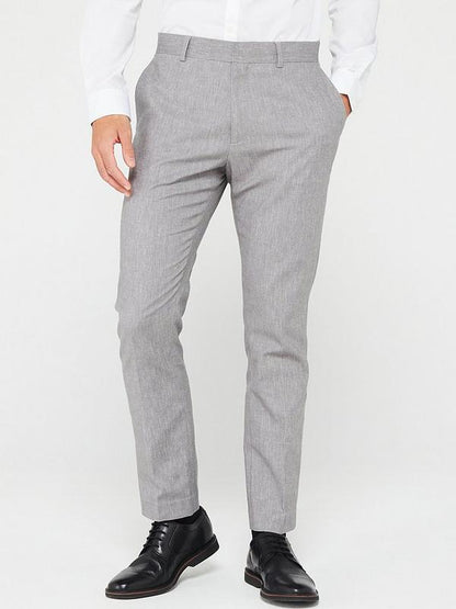Very Man Textured Suit Trouser - Grey