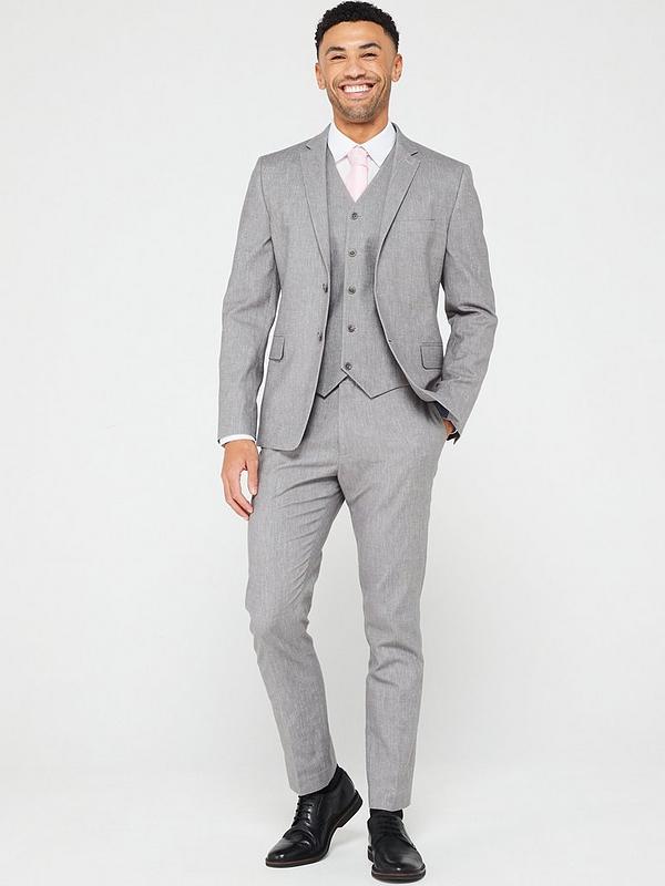 Very Man Textured Suit Trouser - Grey