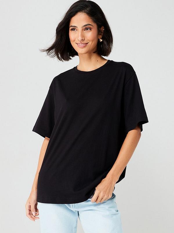 V by Very The Essential Crew Neck T-Shirt Black