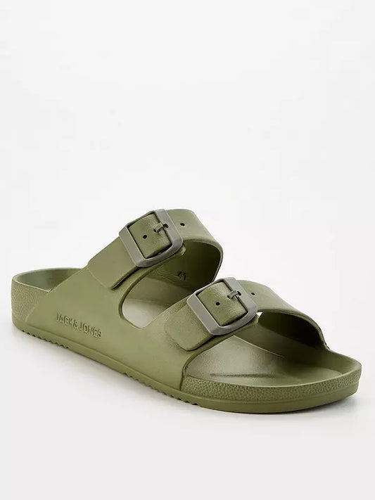 Jack & Jones Jack & Jones Croxton Moulded Two Strap Sandals - Khaki