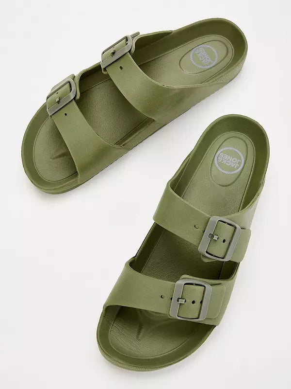 Jack & Jones Jack & Jones Croxton Moulded Two Strap Sandals - Khaki