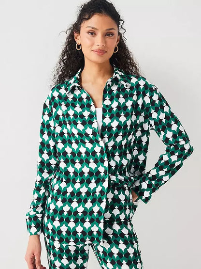 Crepe Geo Shirt Co-Ord - Print