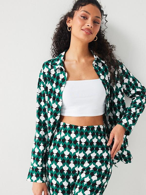 Crepe Geo Shirt Co-Ord - Print