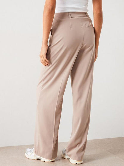 Relaxed Soft Wide Leg Trousers - Taupe