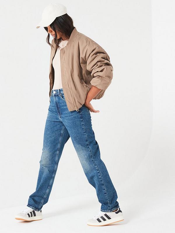 V by Very High Waist Relaxed Fit Jeans - Midi Wash