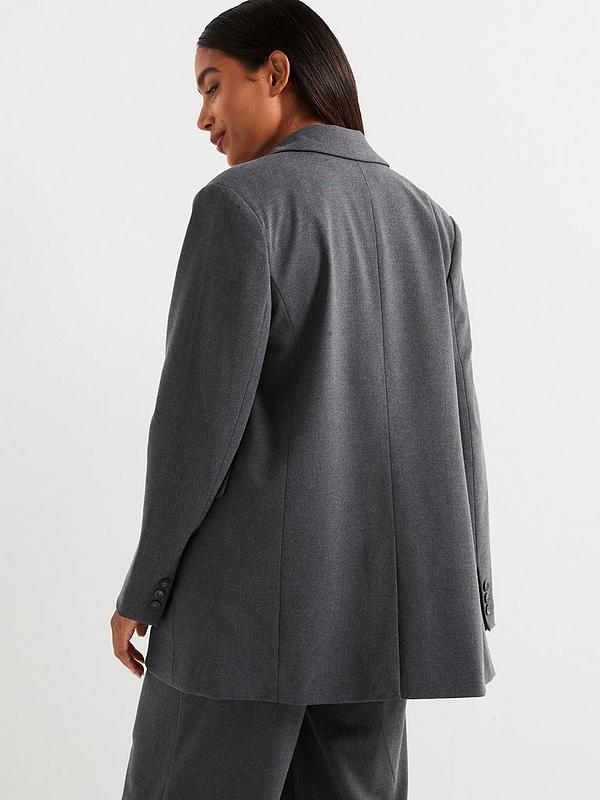 V by Very Single Breasted Blazer 3 Piece Co-Ord - Grey