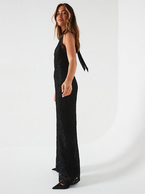 V by Very Sleeveless Lace Jumpsuit - Black
