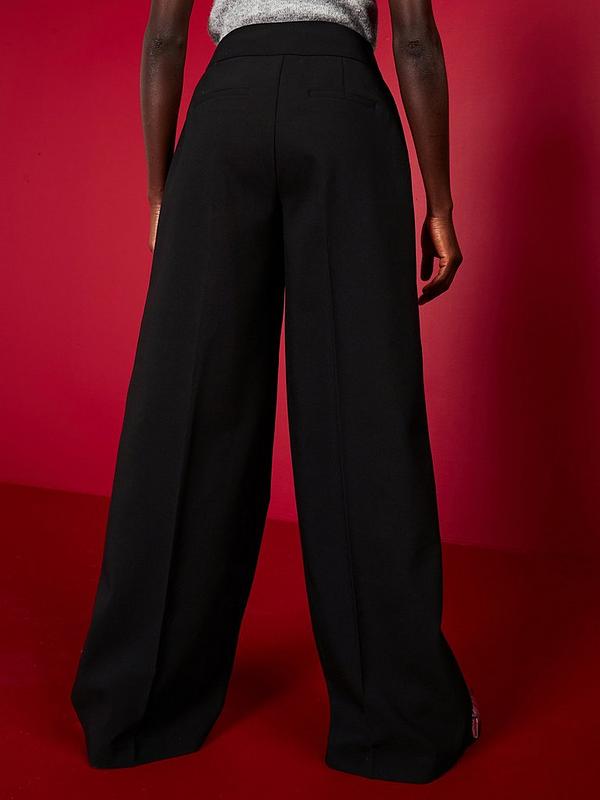 V by Very X Carol Byrne High Waist Ultra Wide Leg Trouser - Black