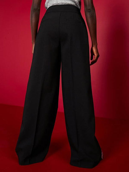 V by Very X Carol Byrne High Waist Ultra Wide Leg Trouser - Black