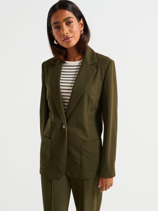 Everyday Edge To Edge Jersey Blazer - Khaki