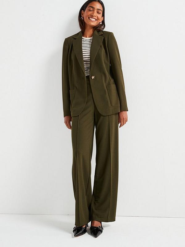 Everyday Edge To Edge Jersey Blazer - Khaki