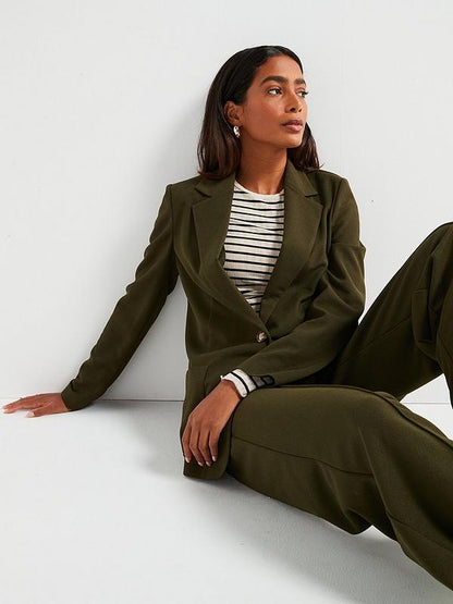 Everyday Edge To Edge Jersey Blazer - Khaki