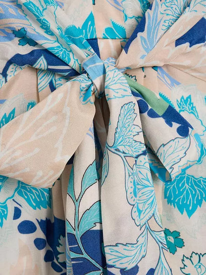 Tie Front Top Blue
