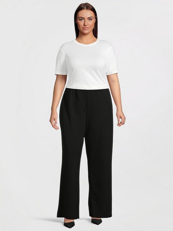 Vero Moda Curve High Waist Super Wide Leg Pant - Black